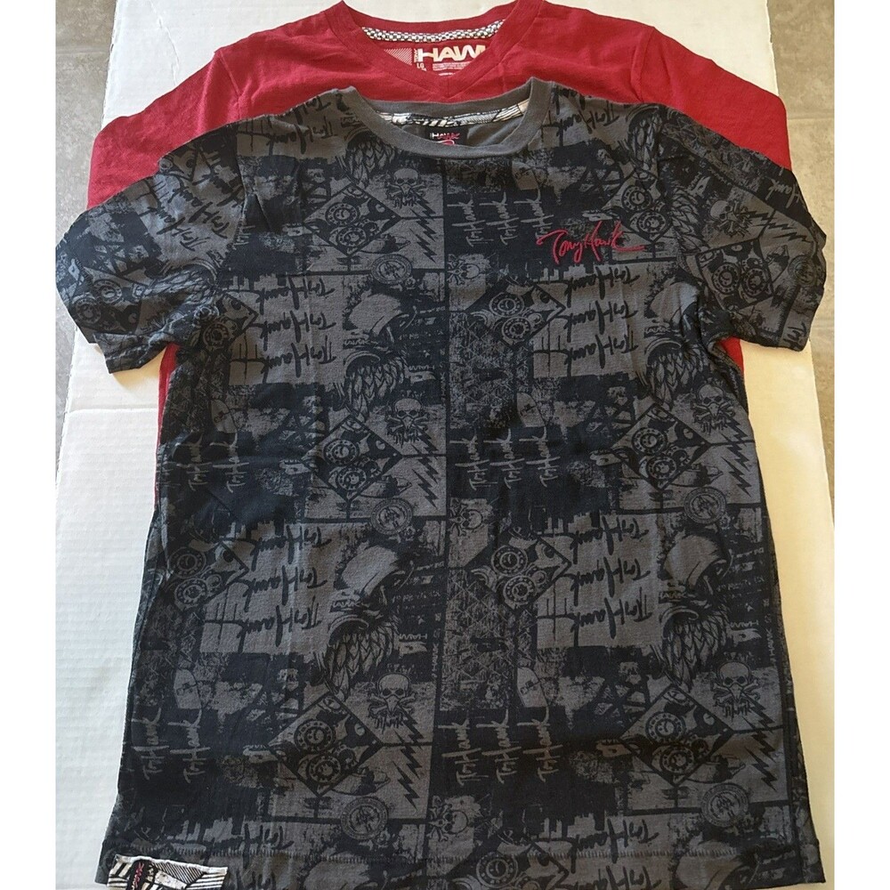 Tony Hawk Shirts Boys Large 14/16 Lot of 2 Skater Graphic Short Sleeve Tee
